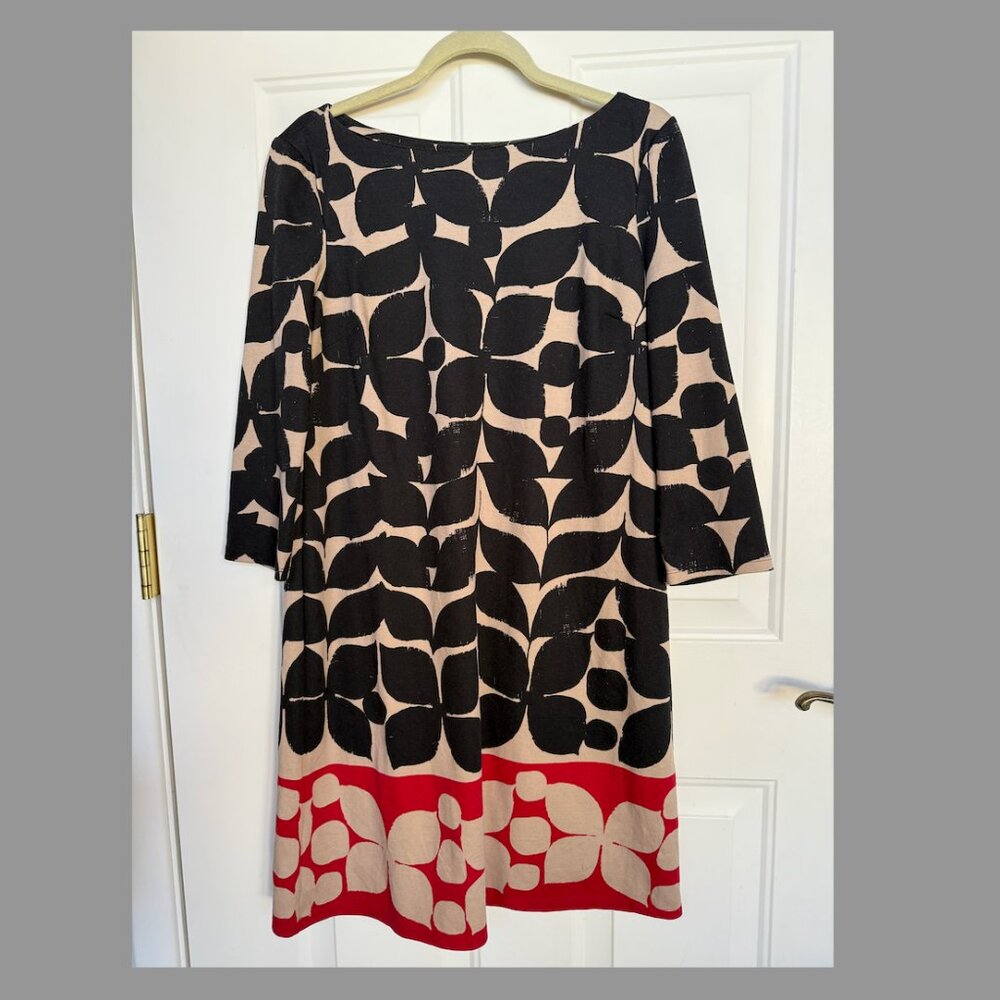 Women’s London Times Black and Red Long Sleeve Dress, Size: 14, GUC